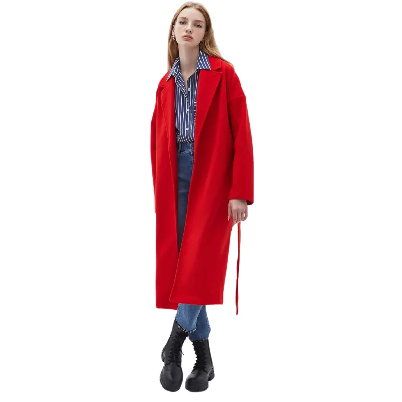 OXXO - Tied Up Oversize Coat Sequined Lace Ribbed