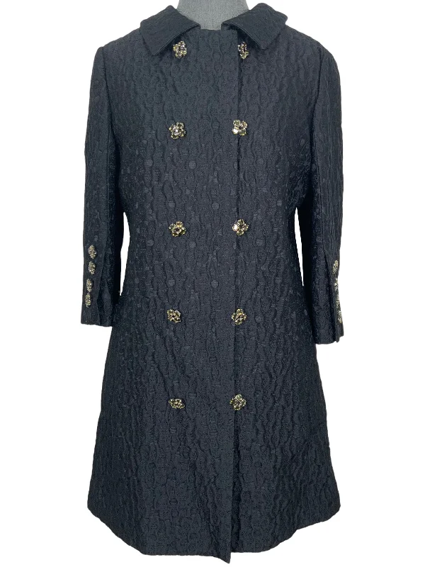 Dolce & Gabbana Wool Plisse Double Breasted Coat Dress Size M Coat Overcoat Trench Coat