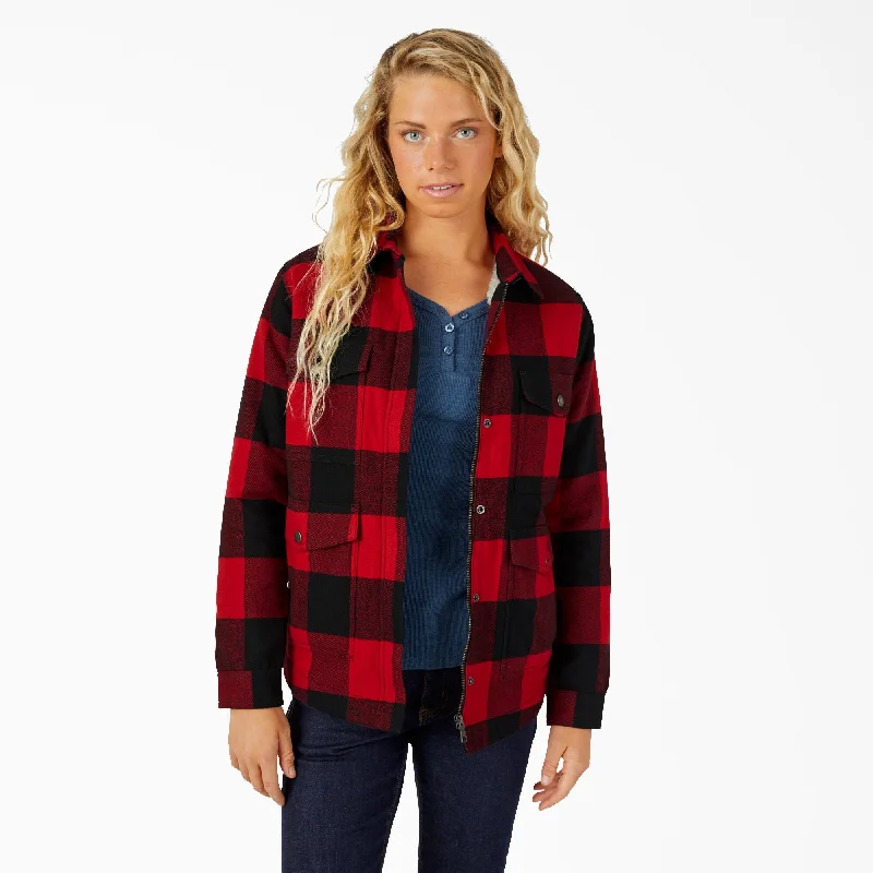 Flannel Fleece Lined Chore Coat - Buffalo Plaid Sleeveless Short Sleeve Long Sleeve