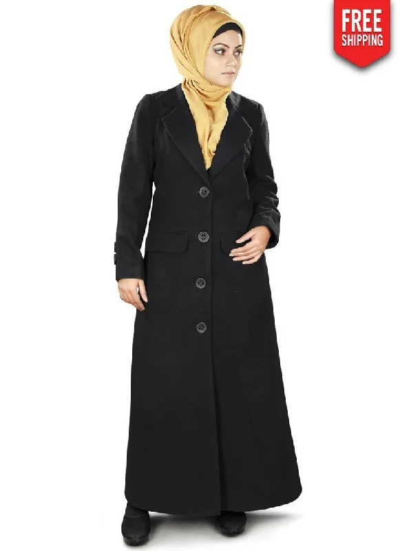 Karida Long Coat Black Stole Shawl Scarf