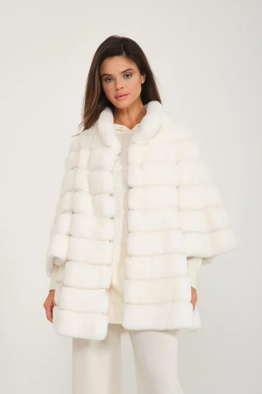 White Rex Fur Coat Toggle Coat Shawl Collar Coat Notch Collar Coat