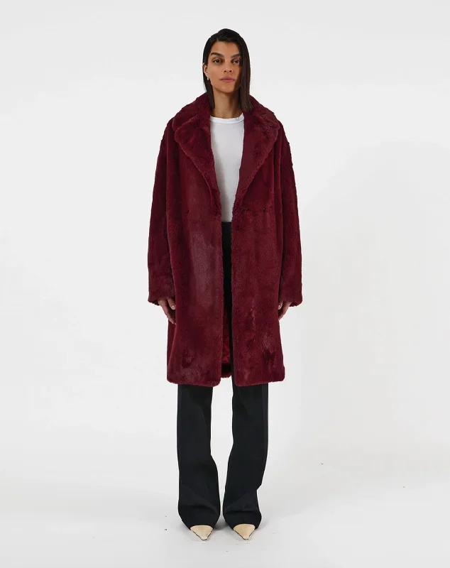 Stella Coat (Garnet) Plaid Tartan Floral