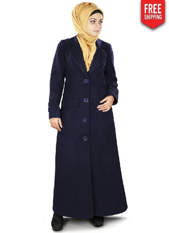 Karida Long Coat Navy Blue Vest Waistcoat Gilet