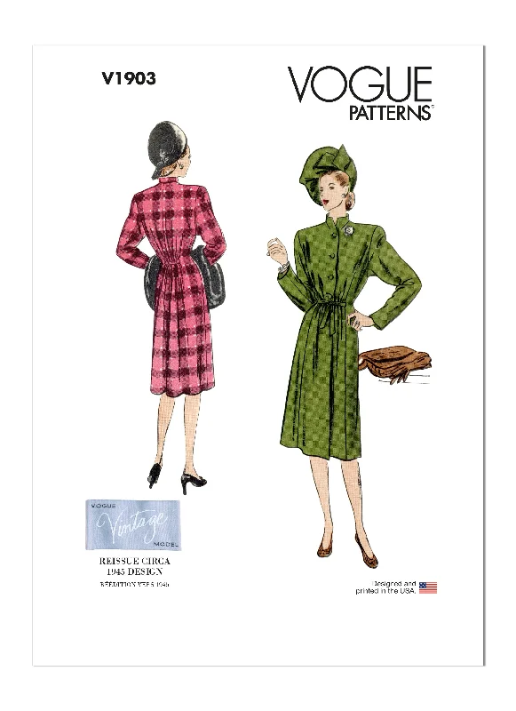 Vogue Pattern V1903 Misses' Coat Knit Woven Fleece