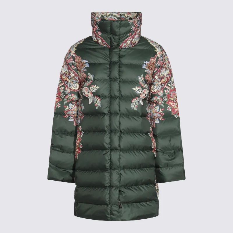 Etro Coats Green Blazer Duffle Coat Pea Coat