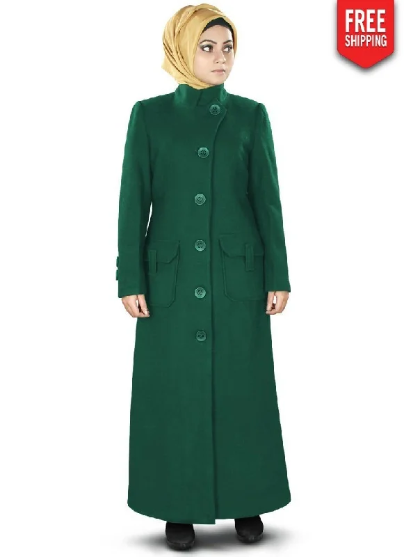 Rafa Long Coat Green Trench Wool Cashmere