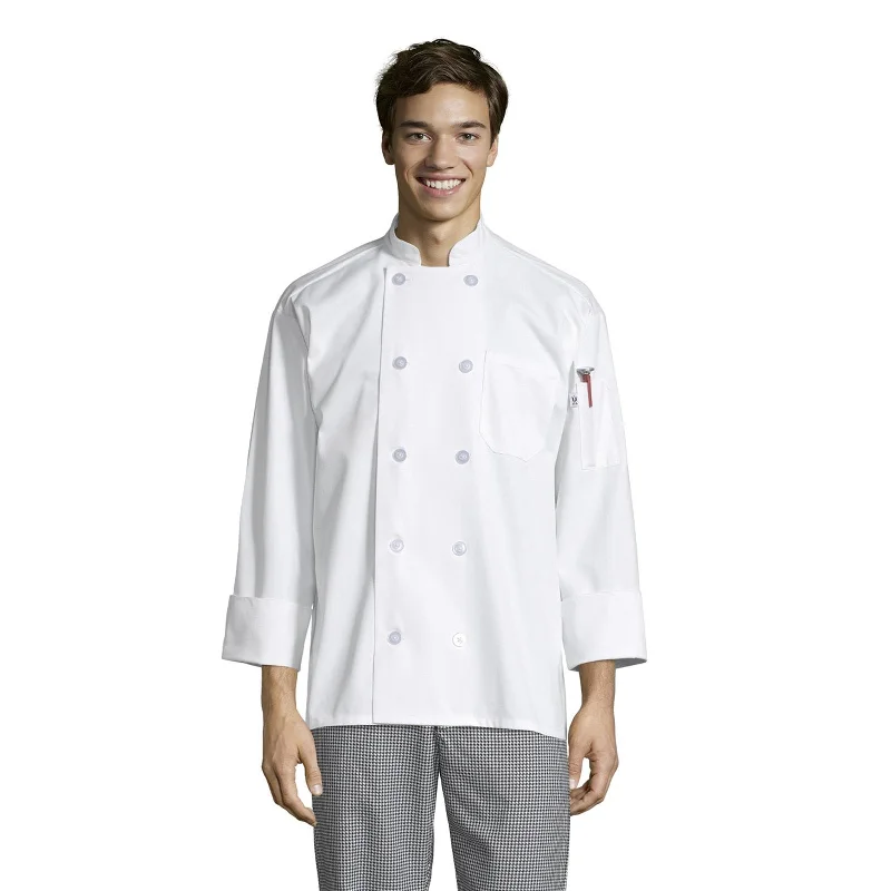 Chef Coat Long Sleeve - White Crew Neck V-Neck Boat Neck