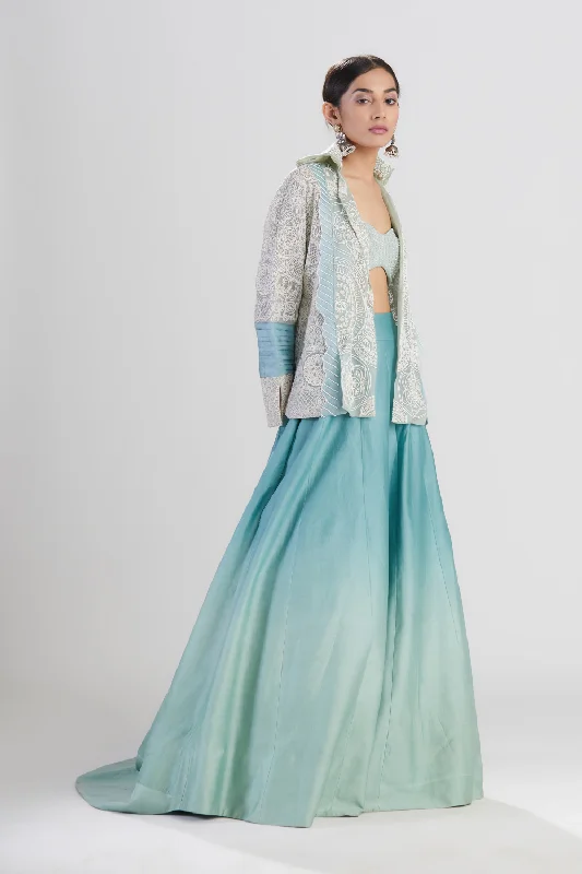 Noor aqua Vrit coat Set A-Line Ball Gown Mermaid