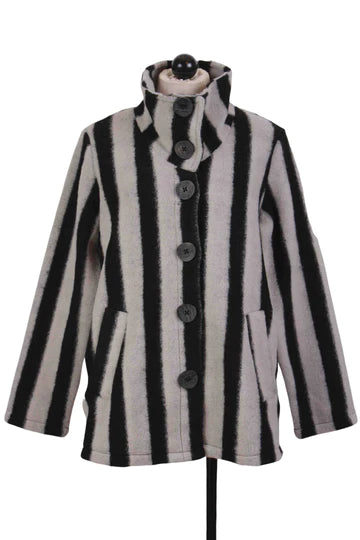 Liv 420453 Earn Your Stripes Swing Coat Knit Woven Fleece