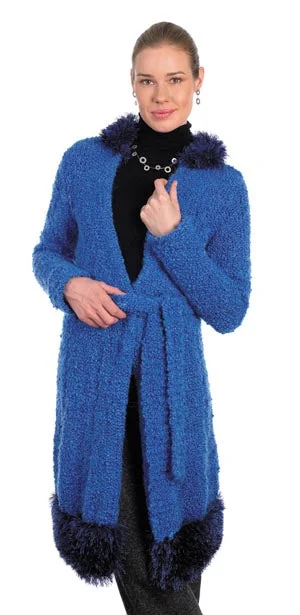 Knit Blue Note Coat Pattern (Knit) Stole Shawl Scarf