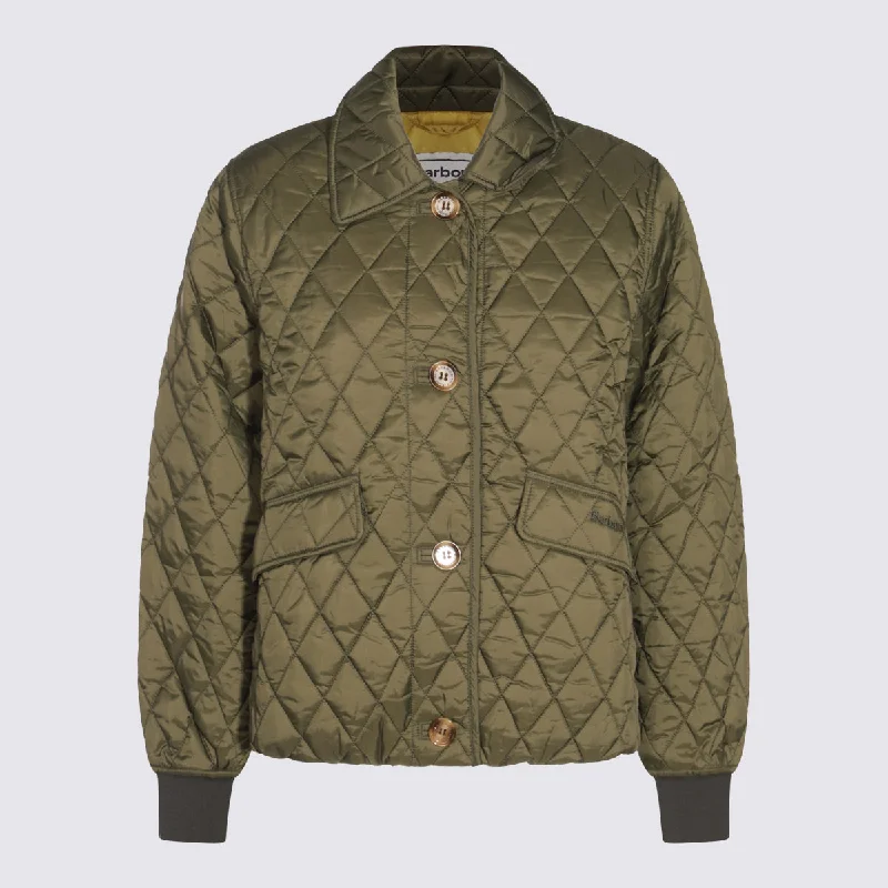 Barbour Coats Green Pockets Sleeves Lining