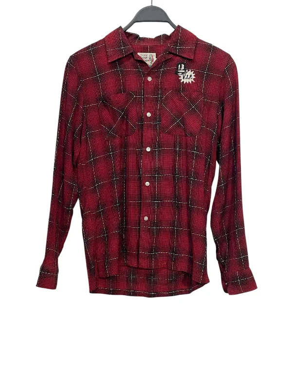 HYSTERIC GLAMOUR/LS Shirt/S/Red/Rayon/Plaid/0251AH03 Cotton Fabric Linen Fabric Terry Fabric