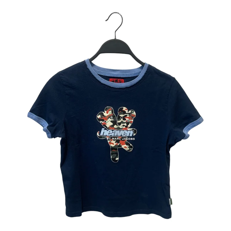 Heaven By Marc Jacobs/T-Shirt/XS/Graphic/Cotton/NVY/Teddy Bear Logo Camo Mesh Canvas Denim