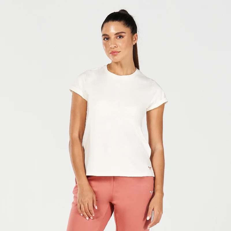 Core Wild Print Back Tee - Pearl White Collared Crew Neck Turtle Neck