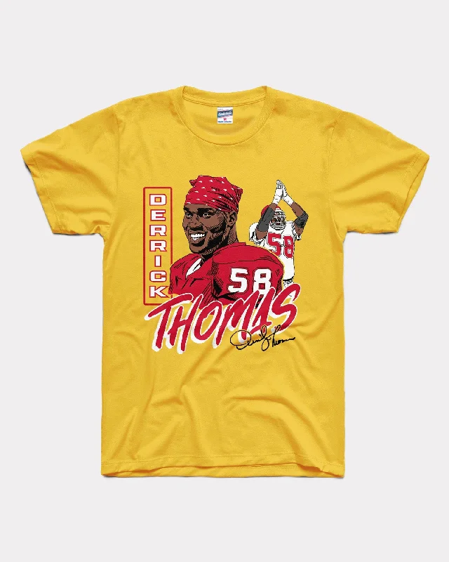 Derrick Thomas Legend Yellow T-Shirt Ribbed T-Shirt High Neck Heavyweight