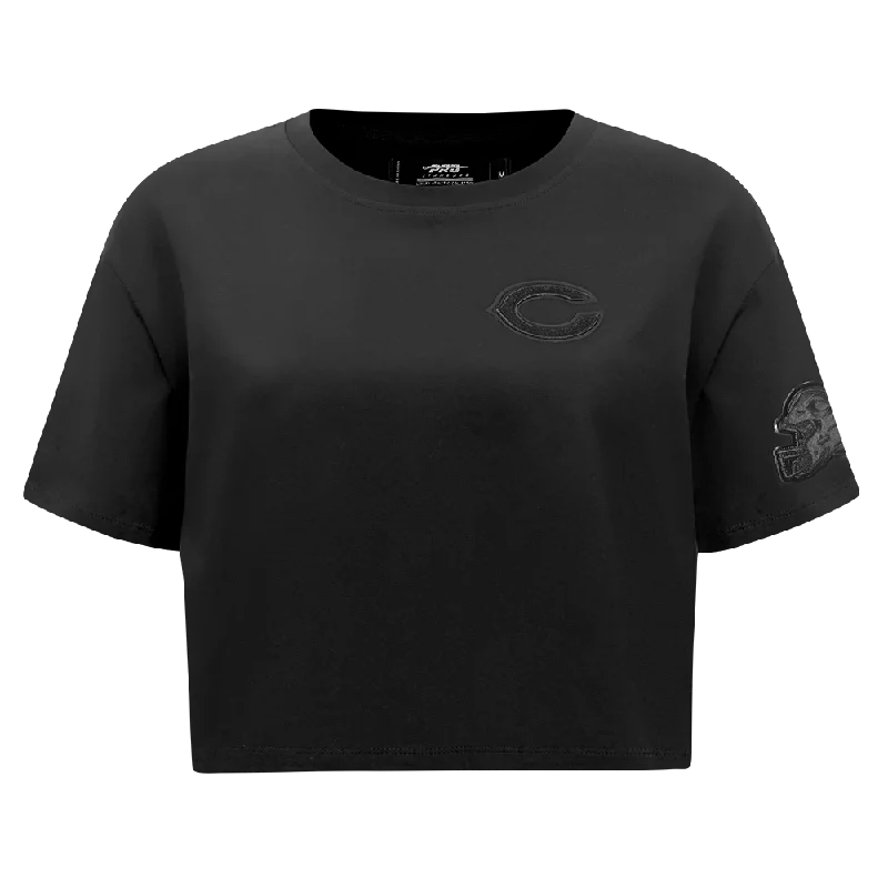 NFL CHICAGO BEARS TRIPLE BLACK WOMEN'S SJ BOXY TEE (TRIPLE BLACK WOMEN'S) Fleece Fabric Down Fabric Feather Fabric