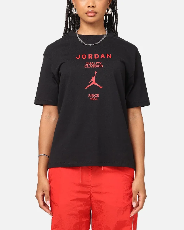 Jordan Women's Graphic Girlfriend T-Shirt Black/Gym Red Sequined Glittery Shiny