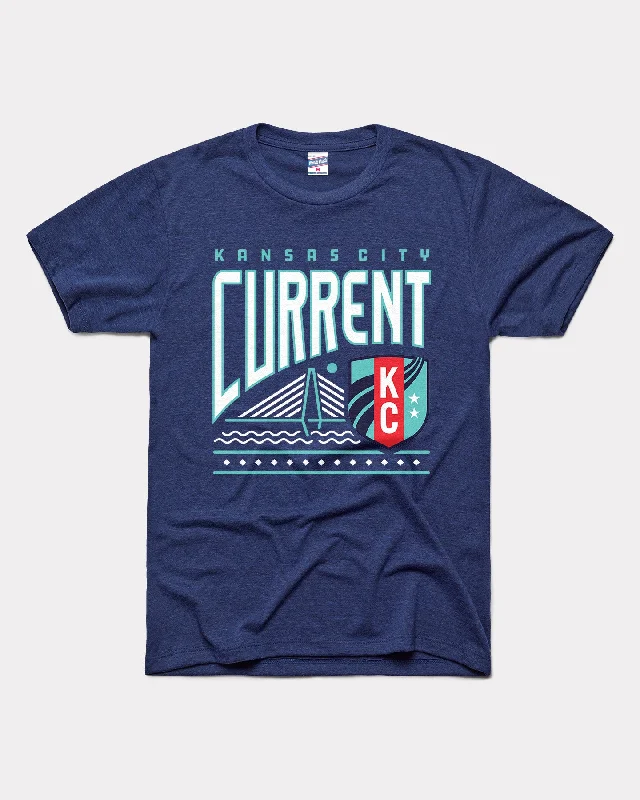 KC Current Bridge Navy T-Shirt Fleece Nylon Spandex