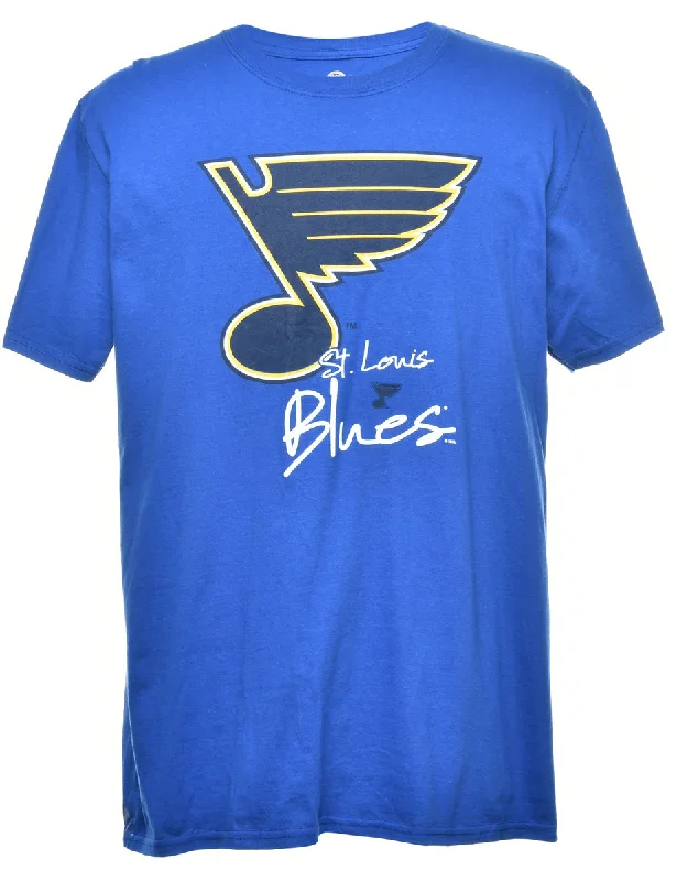 NHL St. Louis Blues Sports T-shirt - L Fleece Nylon Spandex