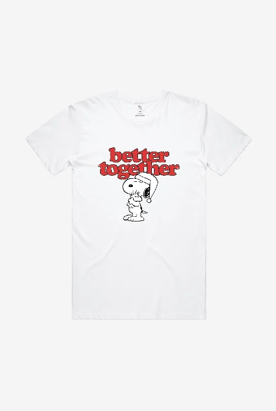 P/C x Peanuts Better Together Snoopy T-Shirt - White Chenille Blend Fleece Blend Nylon Blend