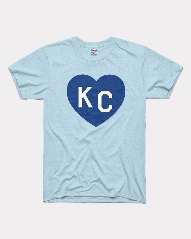 Powder Blue and Navy KC Heart T-Shirt Elasticated Padded Insulated