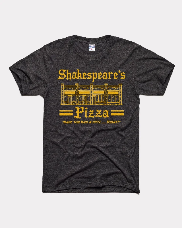 Shakespeare's Pizza Black T-Shirt Terry Blend Velvet Blend Canvas Blend