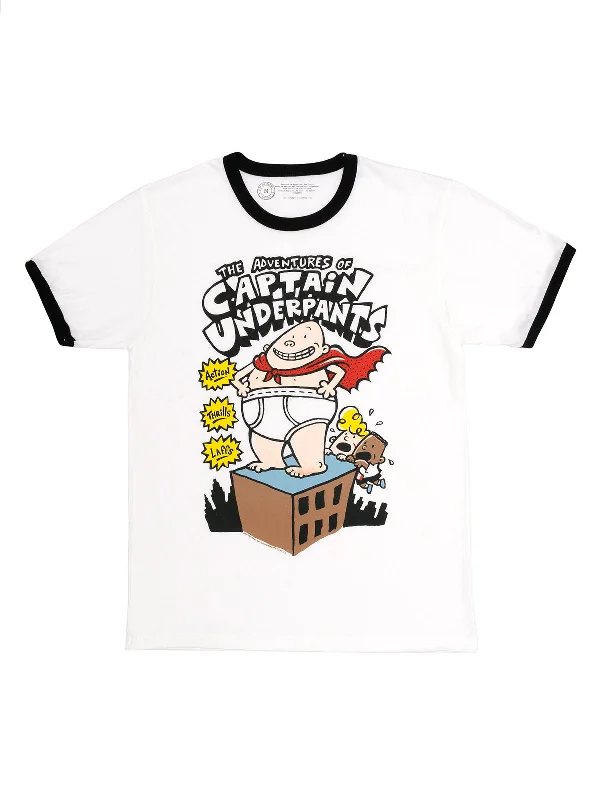 The Adventures of Captain Underpants Unisex Ringer T-Shirt Real Fur Shearling Chenille