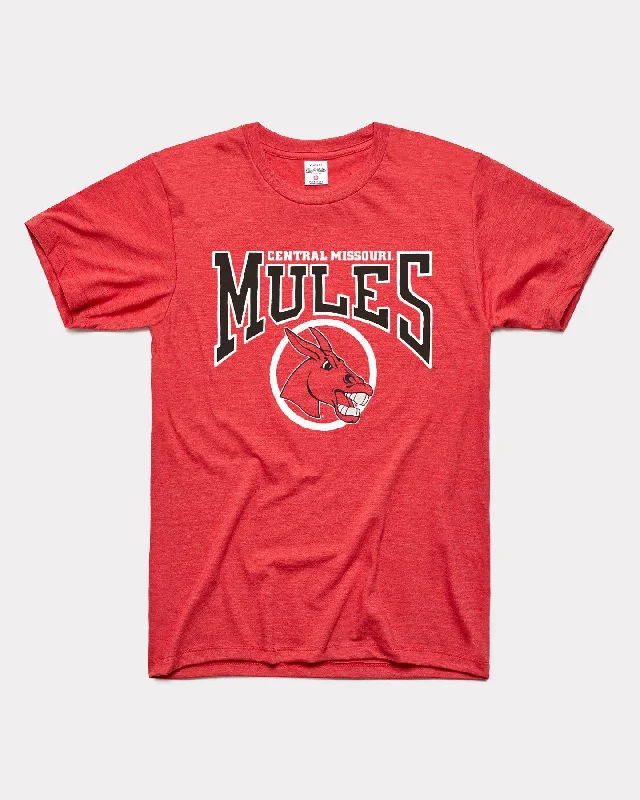 University Of Central Missouri Mules Vintage Red T-Shirt Layered Multi-layer Single Layer