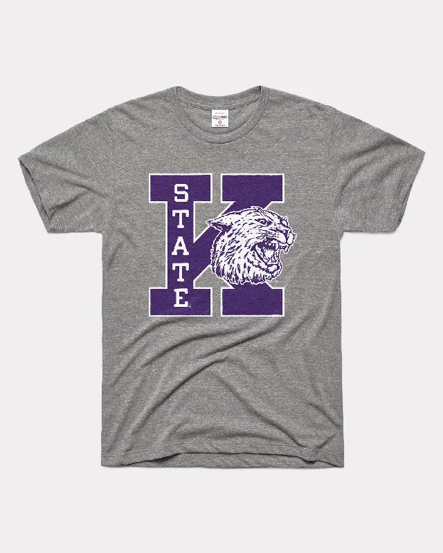 Wabash Block K-State Wildcats Grey T-Shirt Wool Fabric Cashmere Fabric Tweed Fabric