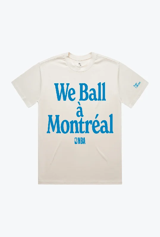 We Ball à Montréal Game Day T-Shirt - Ivory Zippered Front Buttoned Front Snap Front