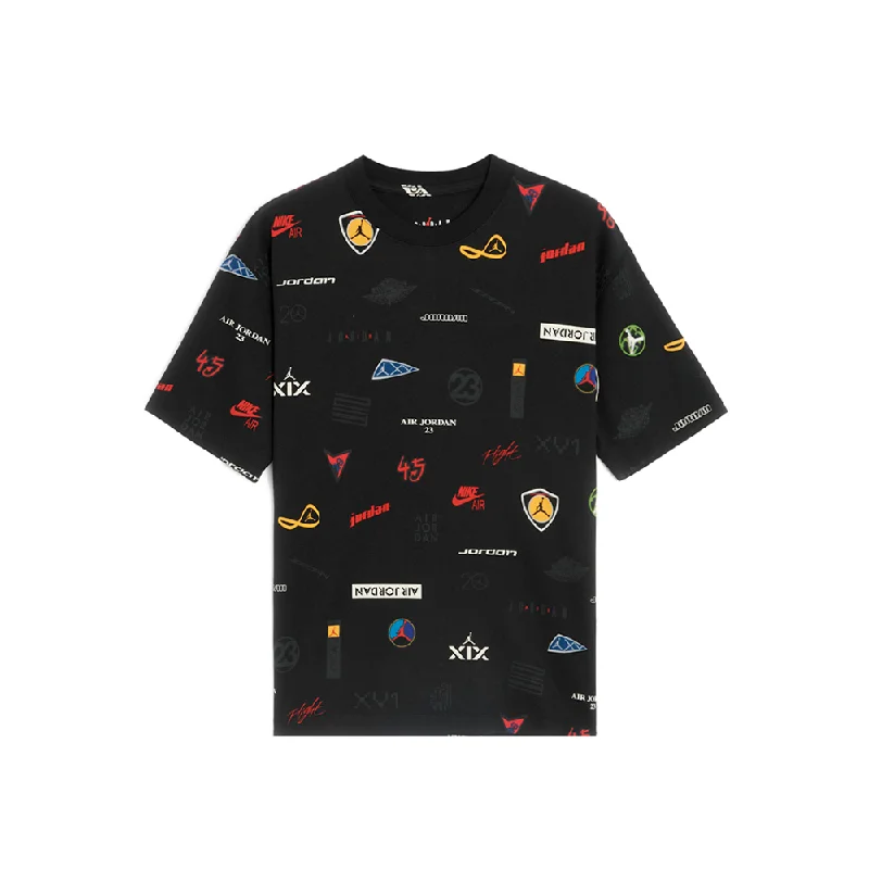 W Jordan Flight Graphic Tee 'Black' Elegant Classic Vintage