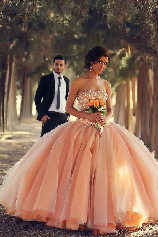 Sweetheart Ball Gown Wedding/Quinceanera Dresses Beaded Bodice Tulle Tunics Versatile all-occasion