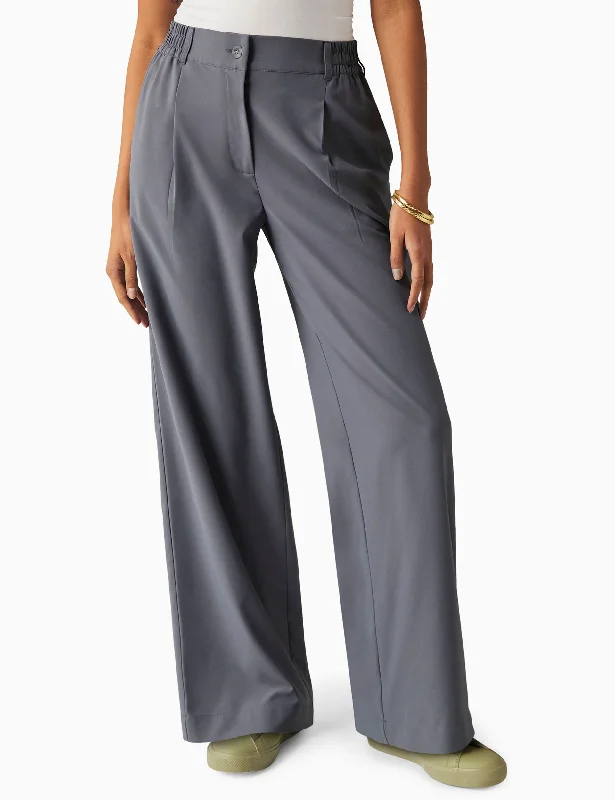 Status Wide Leg Trousers - Night Shadow Trousers Running Lightweight