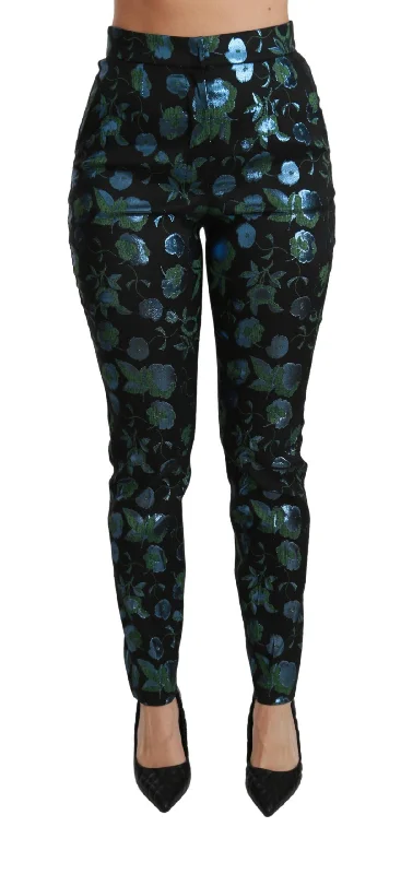 Dolce & Gabbana  Floral Print Skinny Trousers Trousers chic fashionable