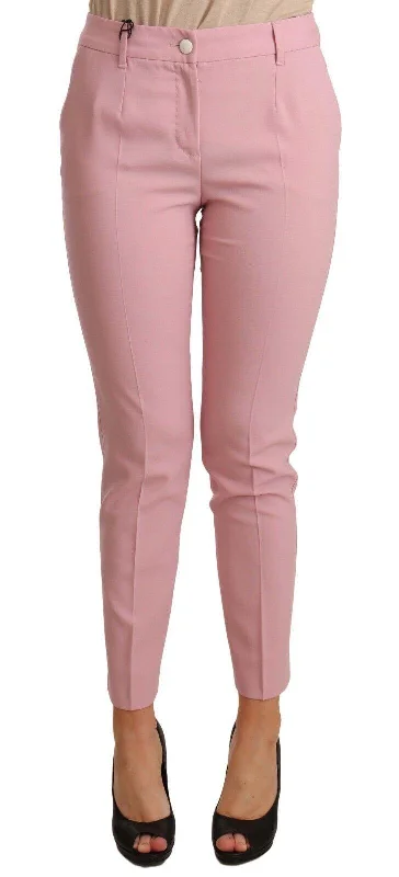 Dolce & Gabbana  Women's Slim Fit Trousers in Pink Trousers versatile functional