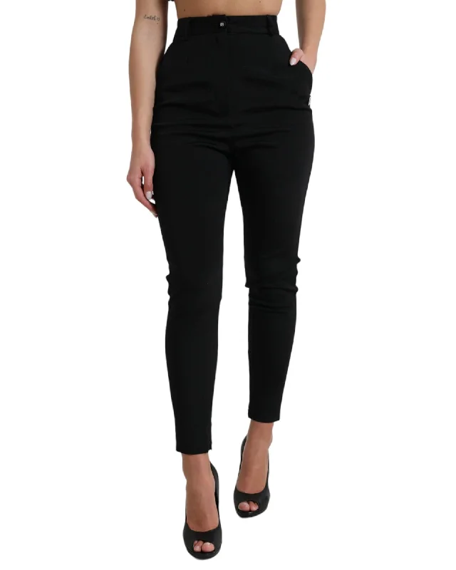 Dolce & Gabbana  Highwaisted Skinny Trousers - Black Trousers Corduroy Warm