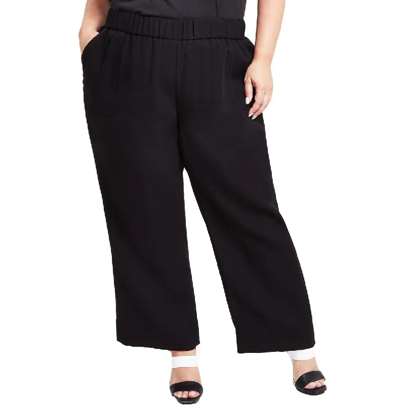 Plus Womens Solid Knit Trouser Pants Trousers Exclusive Limited