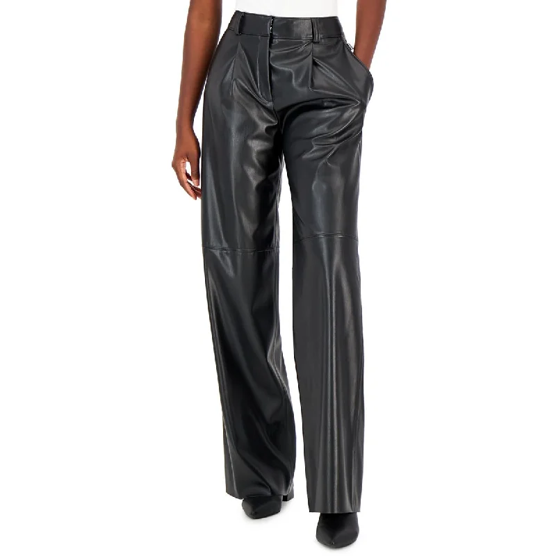 Womens High-Rise Faux Leather Trouser Pants Trousers Bestseller Popular