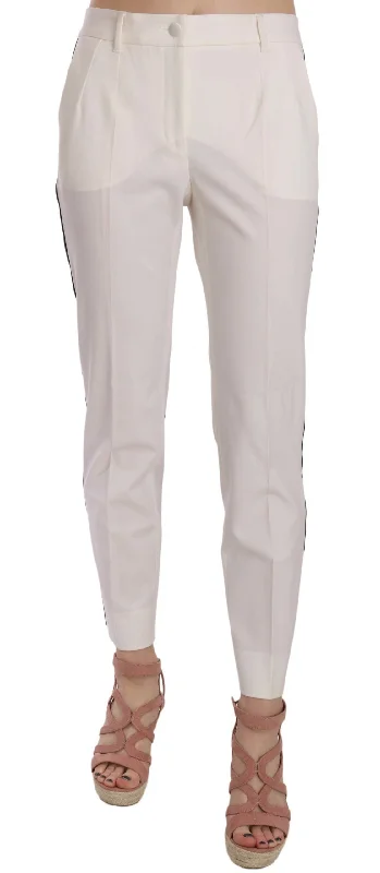 Dolce & Gabbana  White Cotton Stretch Trousers Trousers Cargo Utility