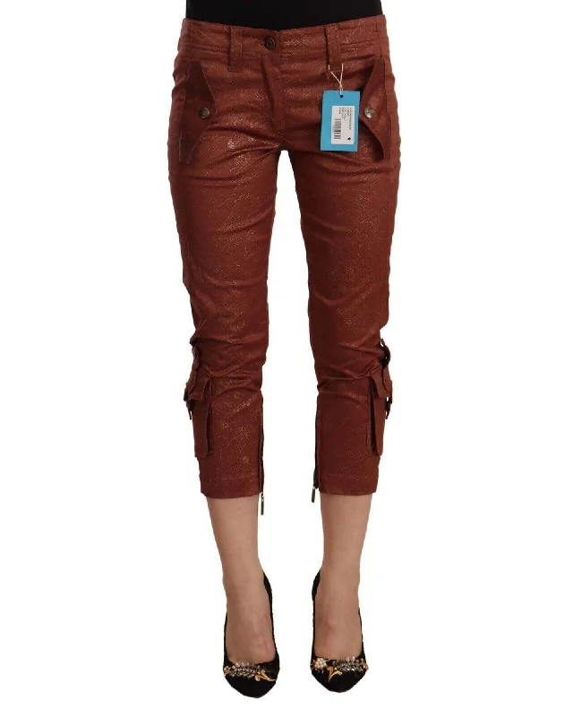 Just Cavalli  Womens Rust Cropped Trousers Trousers Capri Summer