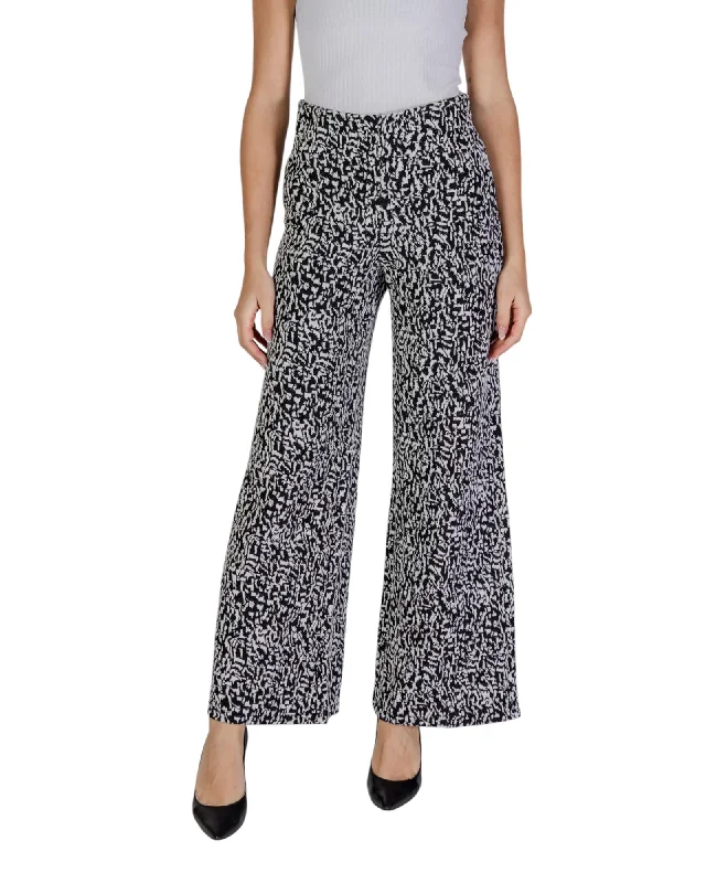 Ichi High-Waisted Stretch Trousers with Machine Washable Fabric Trousers versatile functional