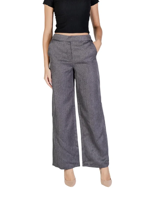 Jacqueline De Yong Trousers with Zip and Button Fastening Trousers sophisticated sleek