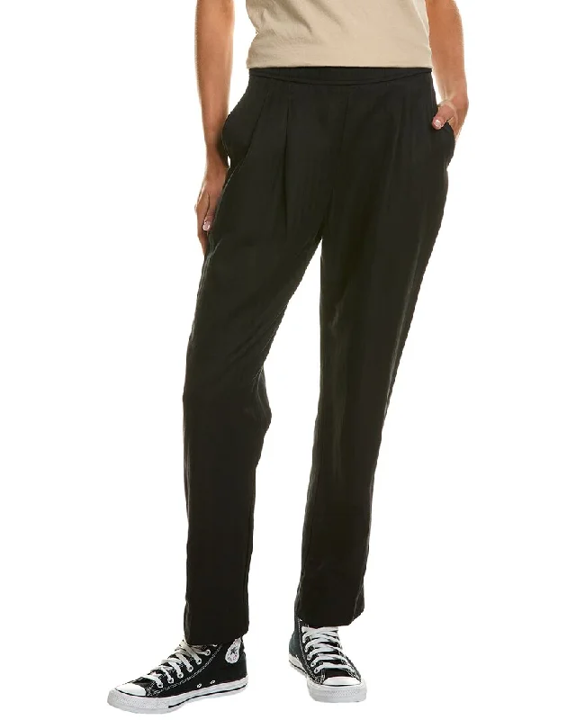 James Perse Double Pleat Linen-Blend Trouser Trousers Bootcut Casual