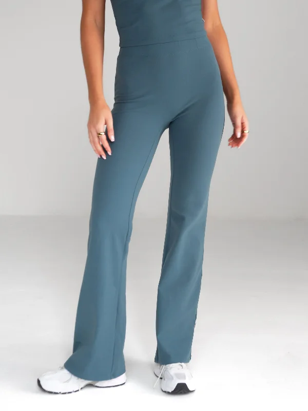 Alessia Flared Trousers - Dark Teal Trousers Trousers Formal