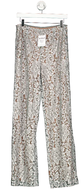 House of CB Metallic Mara Lace Trousers UK S Trousers Seasonal Trendy