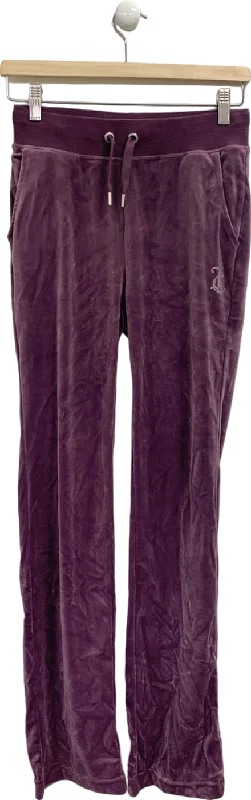 Juicy Couture Purple Velour Tracksuit Trousers UK XS Trousers Vintage Classic