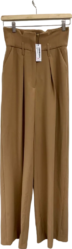 Karen Millen Beige High-Waisted Trousers UK 6 Trousers Canvas Durable