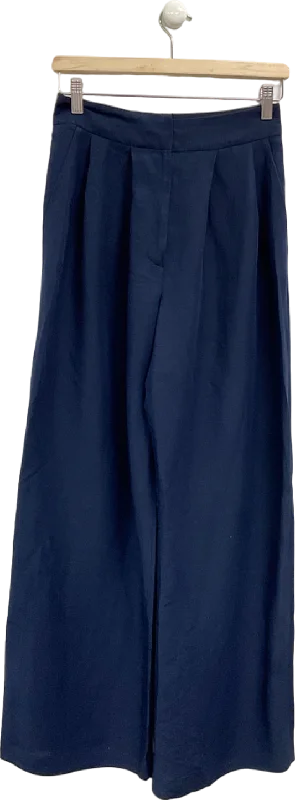 Karen Millen Blue Wide Leg Trousers UK 6 Trousers Silk Elegant