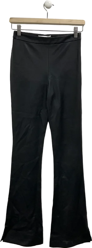 MANGO Black Faux Leather Flared Trousers UK 8 Trousers versatile functional