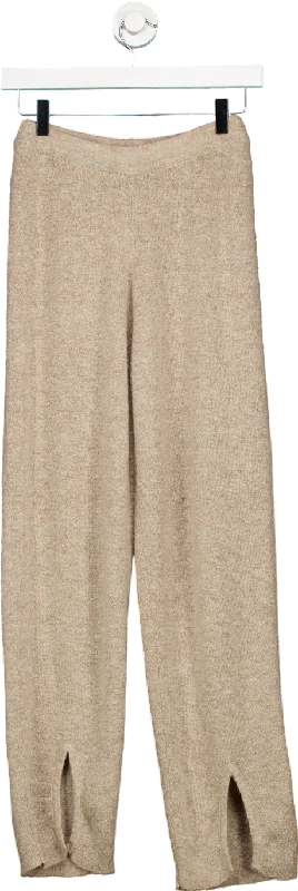 Miss Rosier Beige Knitted Trousers S Trousers Pleated Formal